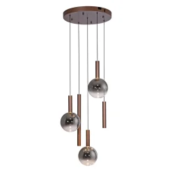 Paul Neuhaus LED-riippuvalaisin Bowl, Ø 54 cm, ruskea/harmaa