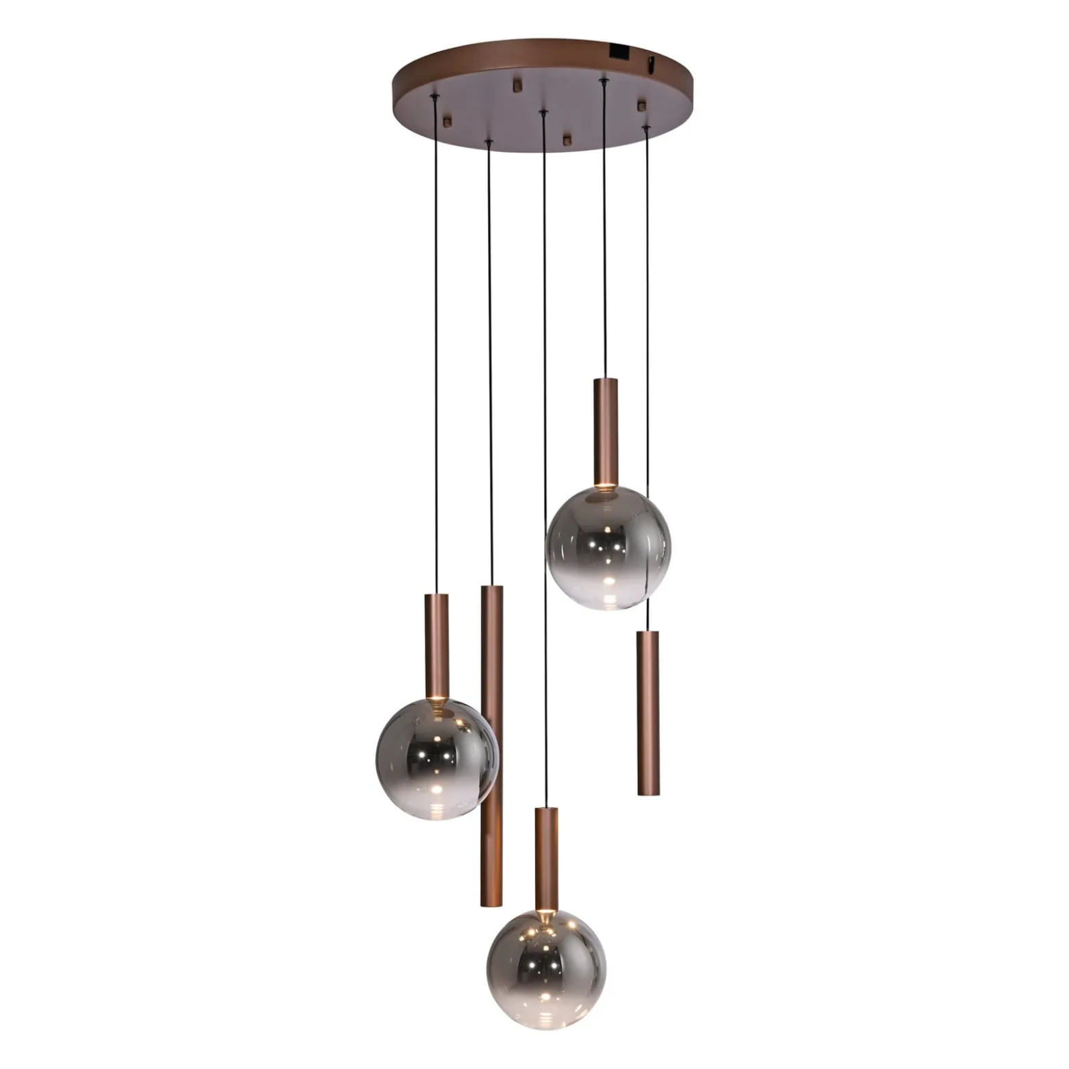 Paul Neuhaus LED-riippuvalaisin Bowl, Ø 54 cm, ruskea/harmaa
