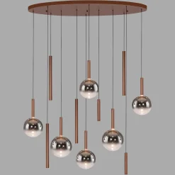 Paul Neuhaus LED-riippuvalaisin Bowl, Ø 120 cm, ruskea/harmaa