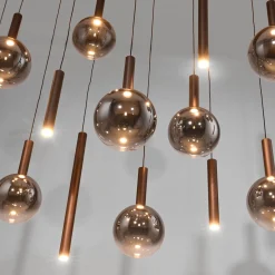 Paul Neuhaus LED-riippuvalaisin Bowl, Ø 120 cm, ruskea/harmaa