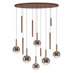 Paul Neuhaus LED-riippuvalaisin Bowl, Ø 120 cm, ruskea/harmaa
