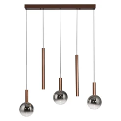 Paul Neuhaus LED-riippuvalaisin Bowl, pituus 100 cm, ruskea/harmaa