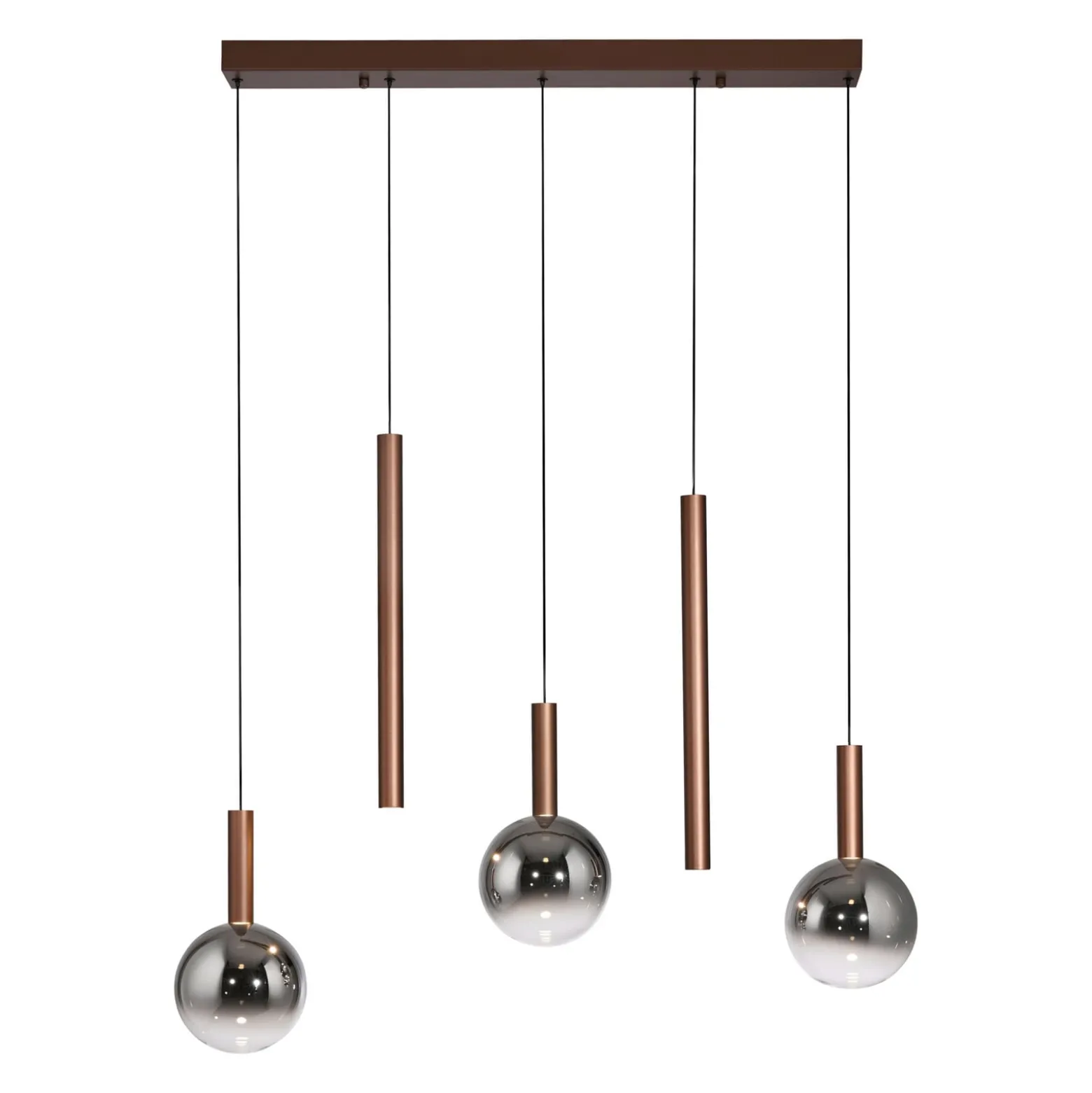 Paul Neuhaus LED-riippuvalaisin Bowl, pituus 100 cm, ruskea/harmaa