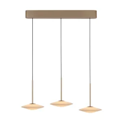 Paul Neuhaus LED-riippuvalaisin Elipsa, 3-lamppuinen, valkoinen/pronssi