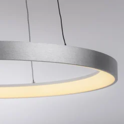 Paul Neuhaus LED-riippuvalaisin Hoop, alumiinin värinen, Ø 57cm, himmennettävä