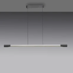Paul Neuhaus LED-riippuvalaisin Hoop, alumiininvärinen, 128 cm, himmennettävä
