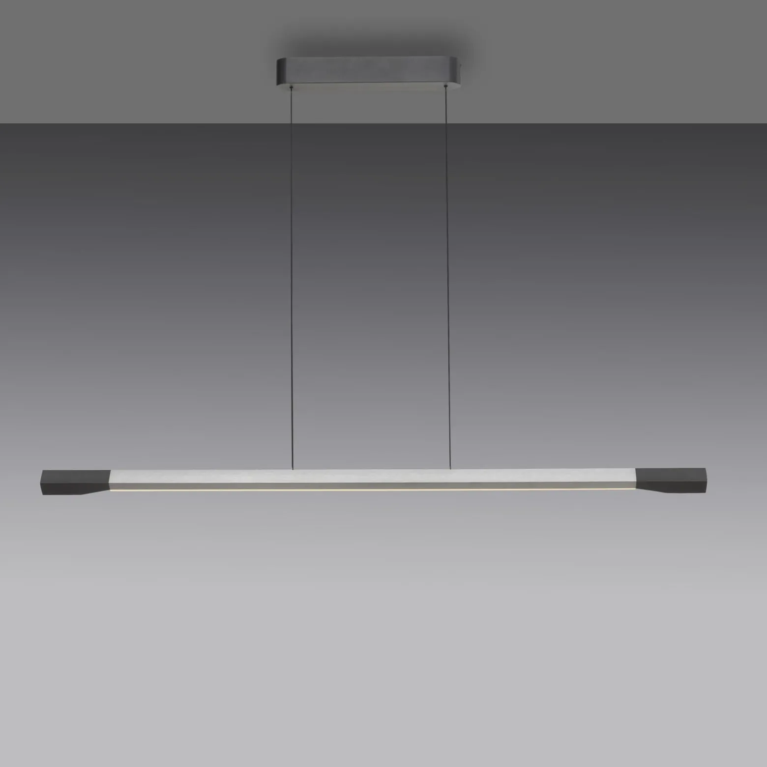 Paul Neuhaus LED-riippuvalaisin Hoop, alumiininvärinen, 128 cm, himmennettävä