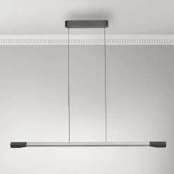 Paul Neuhaus LED-riippuvalaisin Hoop, alumiininvärinen, 128 cm, himmennettävä