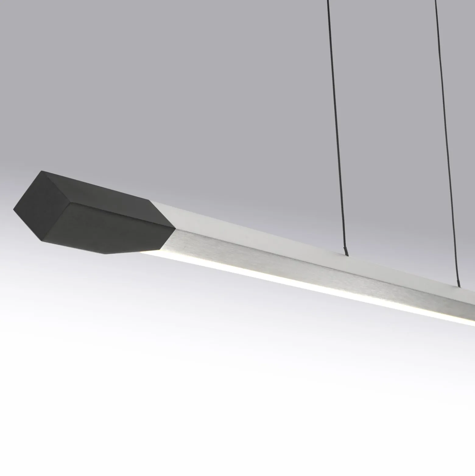 Paul Neuhaus LED-riippuvalaisin Hoop, alumiininvärinen, 128 cm, himmennettävä