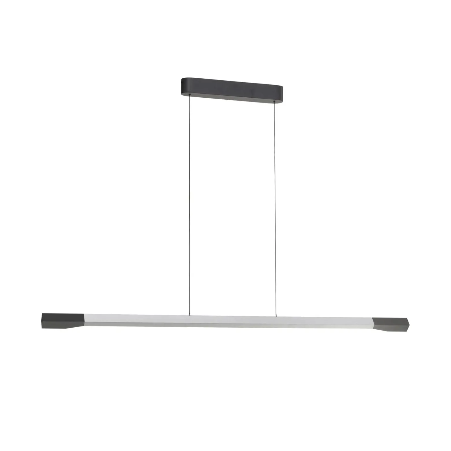 Paul Neuhaus LED-riippuvalaisin Hoop, alumiininvärinen, 128 cm, himmennettävä