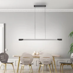 Paul Neuhaus LED-riippuvalaisin Hoop, alumiininvärinen, 128 cm, himmennettävä