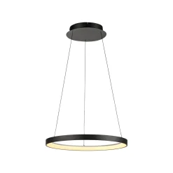 Paul Neuhaus LED-riippuvalaisin Hoop, musta, Ø 57 cm, himmennettävä