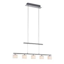 Paul Neuhaus LED-riippuvalaisin Hydra, teräksenvärinen, lasi, 80cm