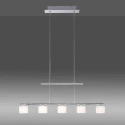 Paul Neuhaus LED-riippuvalaisin Hydra, teräksenvärinen, lasi, 80cm