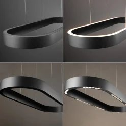 Paul Neuhaus LED-riippuvalaisin Q-Stretto, musta, 86,8 cm