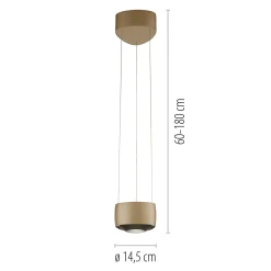 Paul Neuhaus LED-riippuvalaisin Q-Stretto, pronssi, 14,5 cm