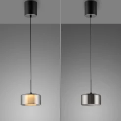Paul Neuhaus LED-riippuvalaisin Rika, Ø 15 cm, lasia, himmennettävä
