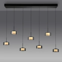 Paul Neuhaus LED-riippuvalaisin Rika, 135 cm, lasi, himmennettävä