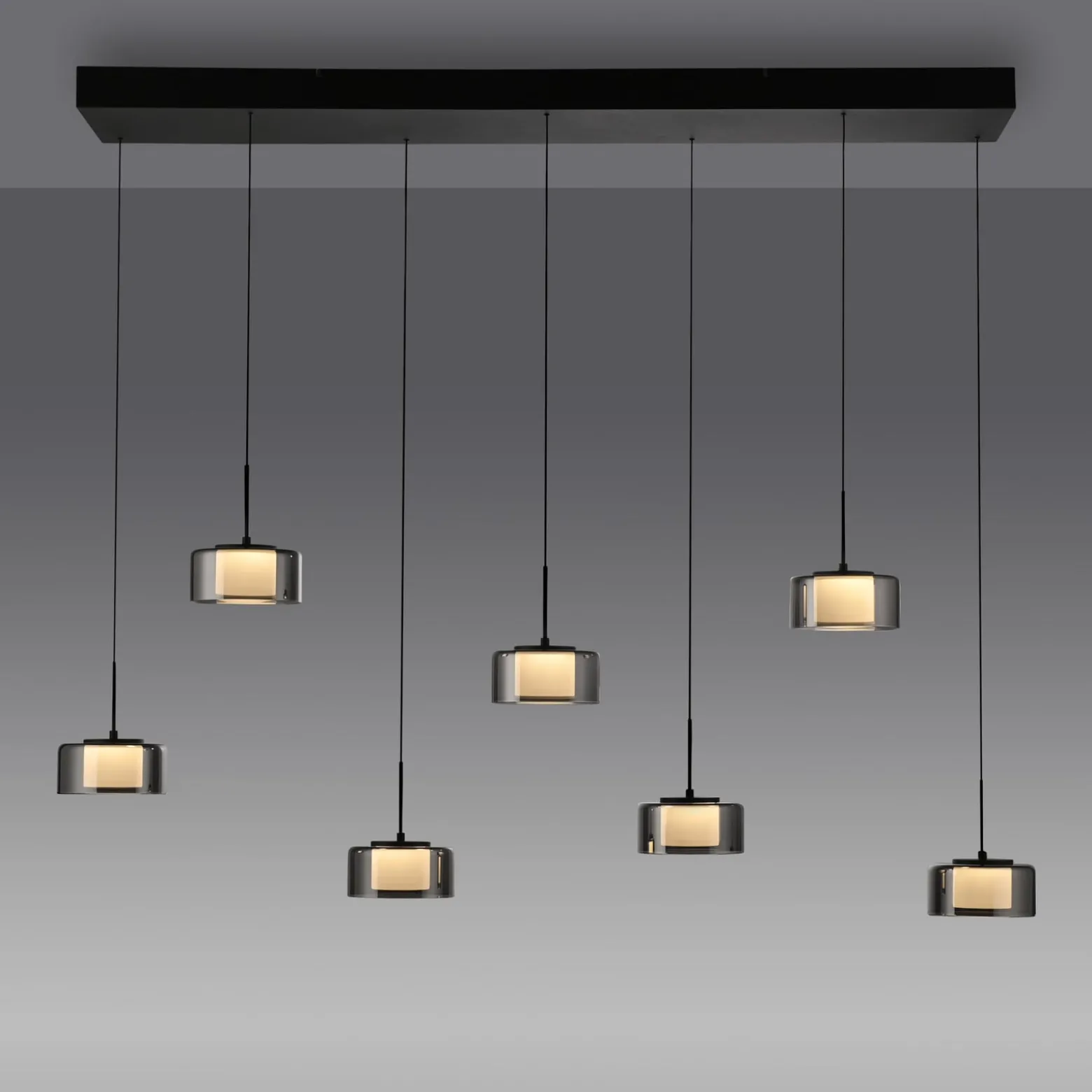 Paul Neuhaus LED-riippuvalaisin Rika, 135 cm, lasi, himmennettävä