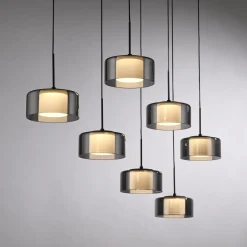 Paul Neuhaus LED-riippuvalaisin Rika, 135 cm, lasi, himmennettävä