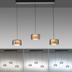 Paul Neuhaus LED-riippuvalaisin Rika, 71 cm, lasi, himmennettävä