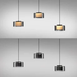 Paul Neuhaus LED-riippuvalaisin Rika, 71 cm, lasi, himmennettävä
