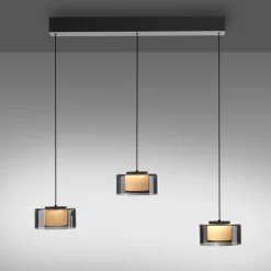 Paul Neuhaus LED-riippuvalaisin Rika, 71 cm, lasi, himmennettävä