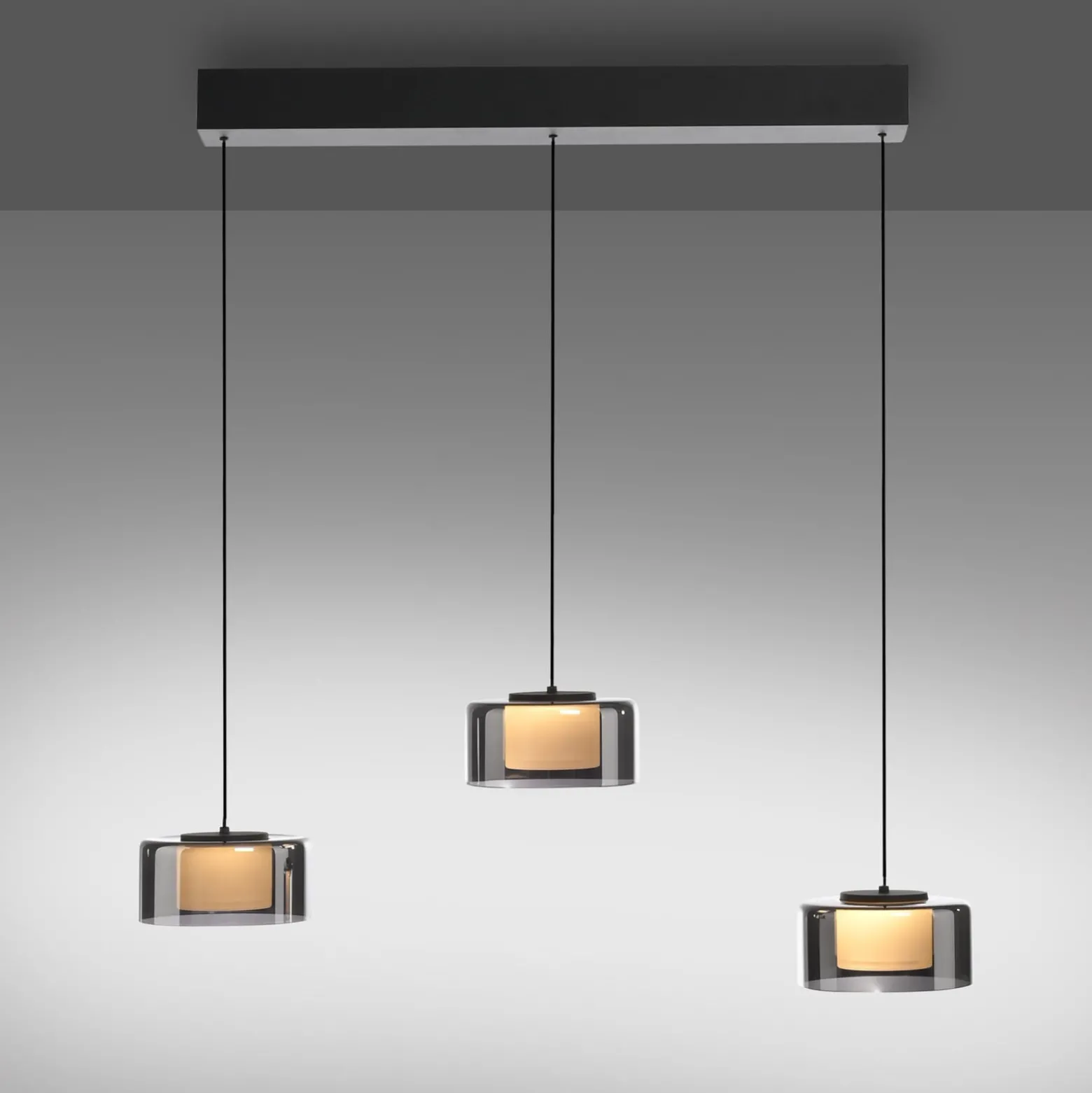 Paul Neuhaus LED-riippuvalaisin Rika, 71 cm, lasi, himmennettävä