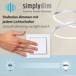 Paul Neuhaus LED-riippuvalaisin Titus, Ø 60 cm, messinki, himmennettävä