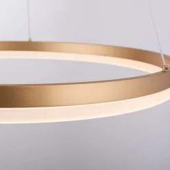 Paul Neuhaus LED-riippuvalaisin Titus, Ø 60 cm, messinki, himmennettävä