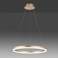 Paul Neuhaus LED-riippuvalaisin Titus, Ø 60 cm, messinki, himmennettävä