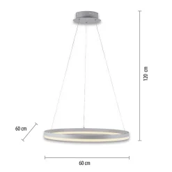 Paul Neuhaus LED-riippuvalaisin Titus, Ø 60 cm, valkoinen, himmennettävä