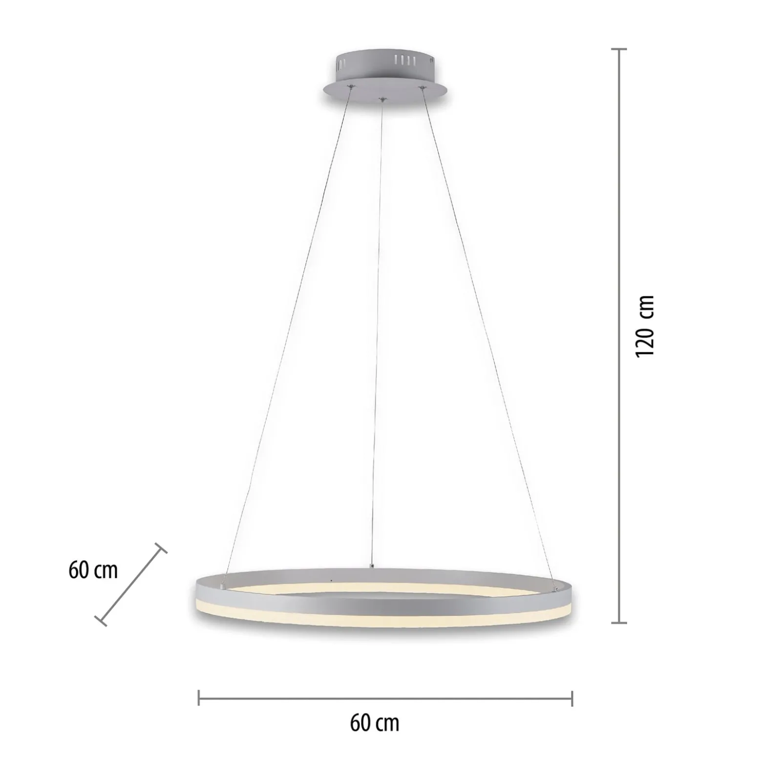 Paul Neuhaus LED-riippuvalaisin Titus, Ø 60 cm, valkoinen, himmennettävä