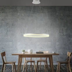 Paul Neuhaus LED-riippuvalaisin Titus, Ø 60 cm, valkoinen, himmennettävä