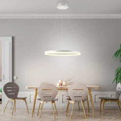 Paul Neuhaus LED-riippuvalaisin Titus, Ø 60 cm, valkoinen, himmennettävä