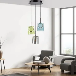 Paul Neuhaus LED-riippuvalaisin Zula, Ø 40 cm, värikäs, 3-valo.