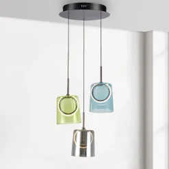 Paul Neuhaus LED-riippuvalaisin Zula, Ø 40 cm, värikäs, 3-valo.