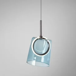 Paul Neuhaus LED-riippuvalaisin Zula, sininen, Ø 15 cm, lasi