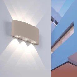 Paul Neuhaus LED-ulkoseinälamppu Carlo, 17 cm, hiekanvärinen