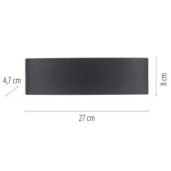 Paul Neuhaus LED-ulkoseinävalaisin Carlo, 27 cm, musta
