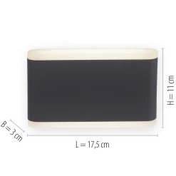 Paul Neuhaus LED-ulkoseinävalaisin Elsa, 18 cm, ylös/alas, IP65
