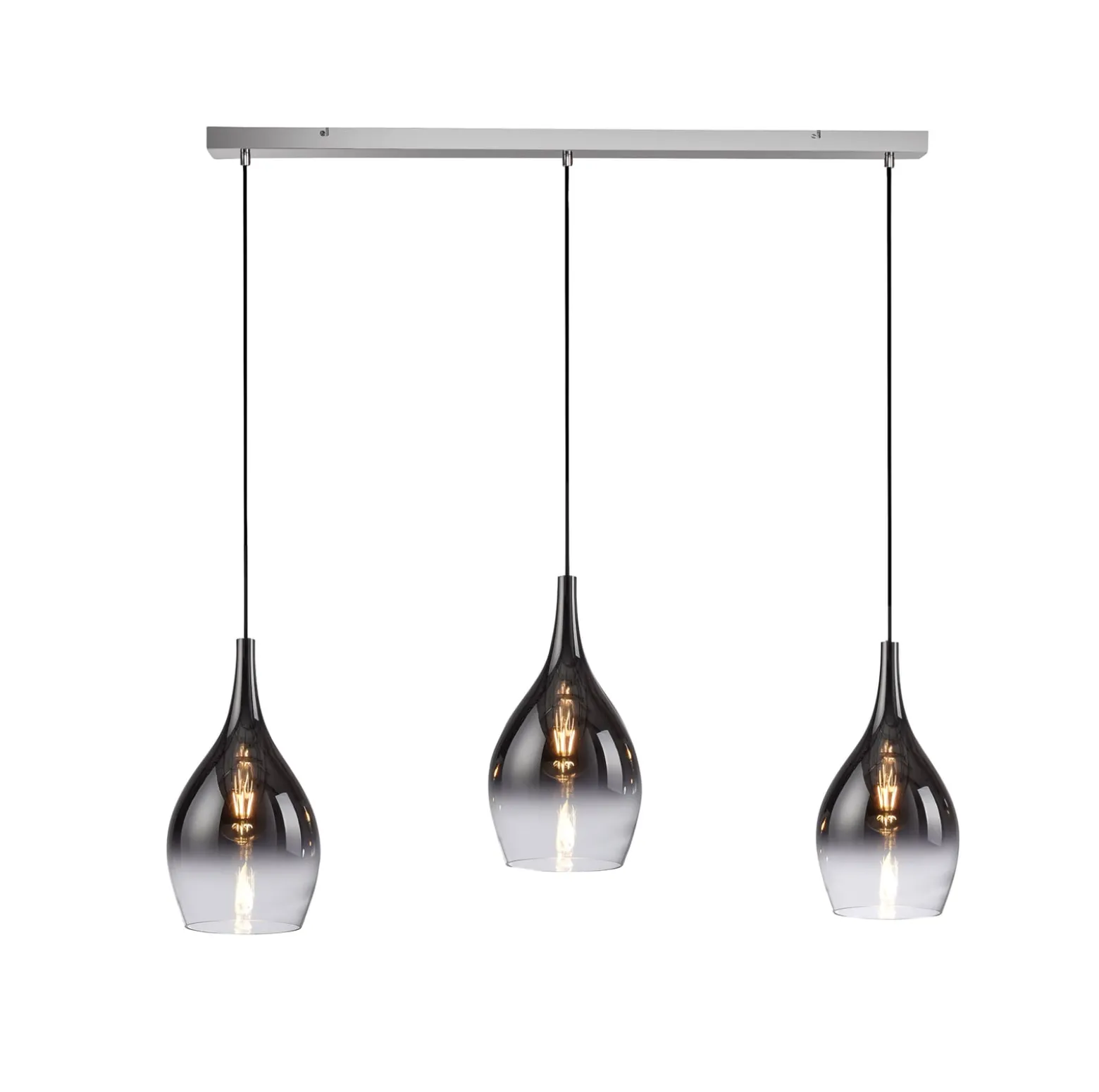 Paul Neuhaus Pilua riippuvalaisin, savu, lasi, 100 cm, 3-valo.