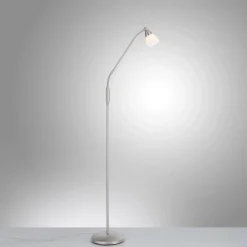 Paul Neuhaus Pino lattiavalaisin, hopea, 163 cm, himmennettävä, G9