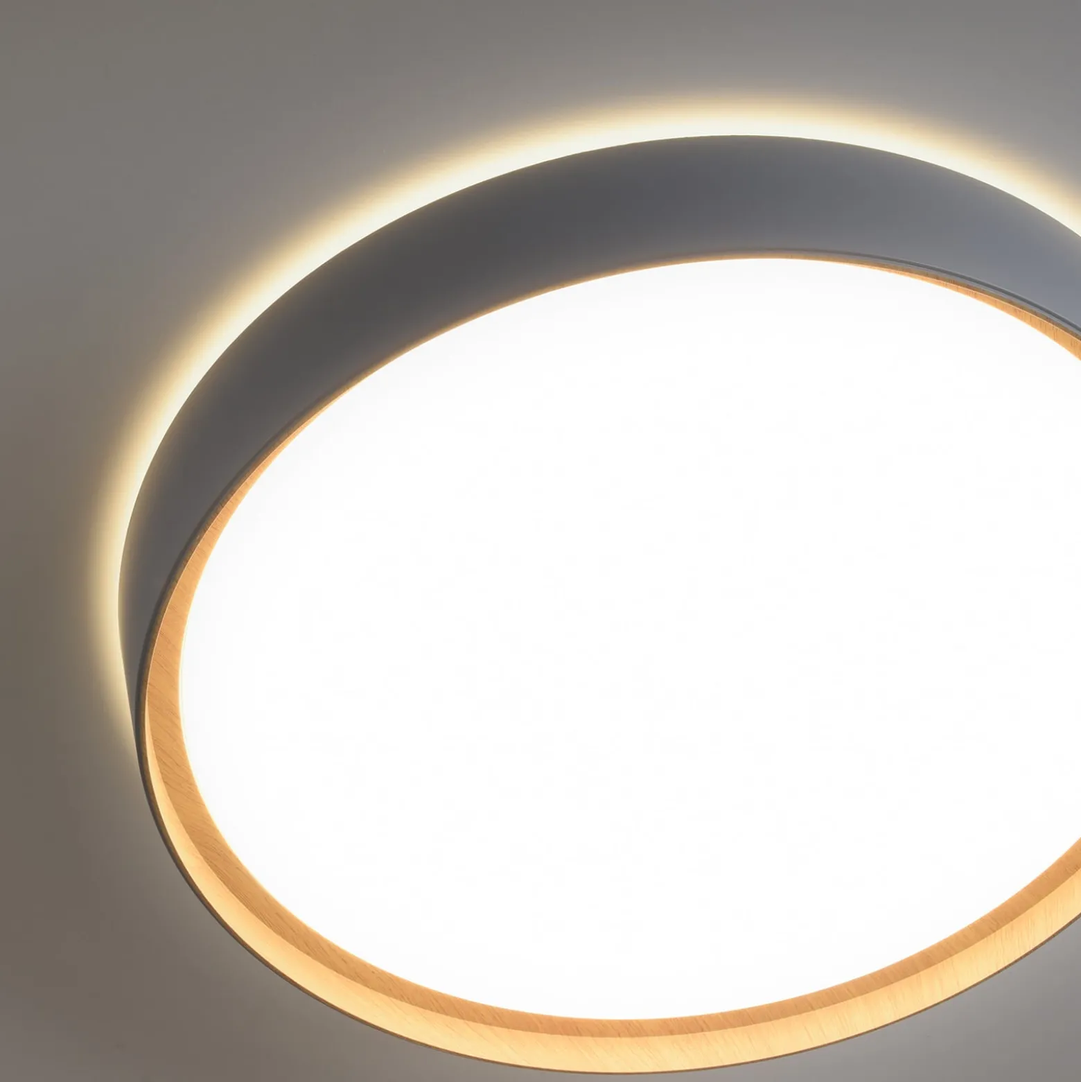 Paul Neuhaus Q-EMILIA LED-kattovalaisin, harmaa/puu