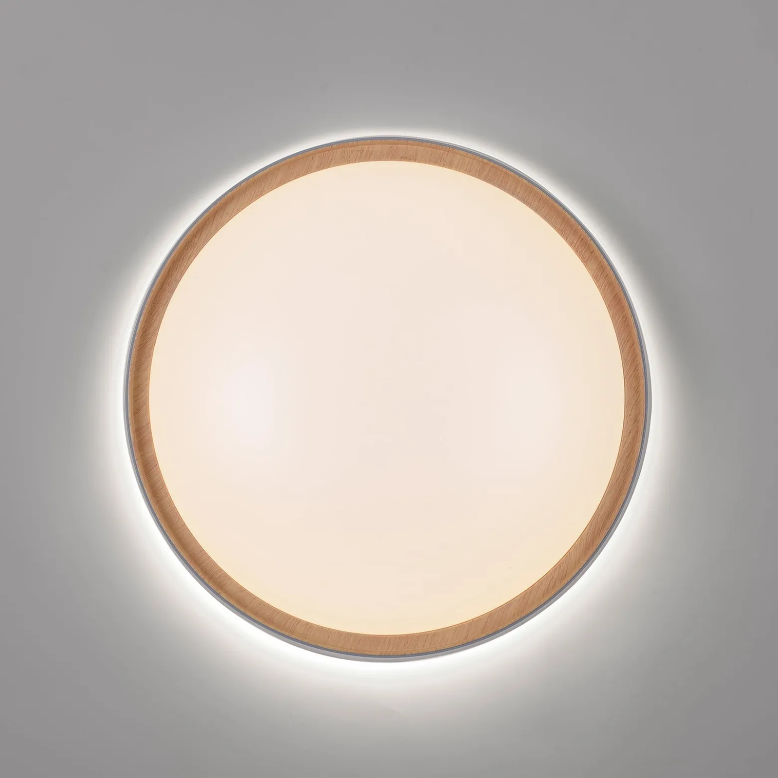 Paul Neuhaus Q-EMILIA LED-kattovalaisin, harmaa/puu