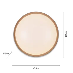 Paul Neuhaus Q-EMILIA LED-kattovalaisin, harmaa/puu