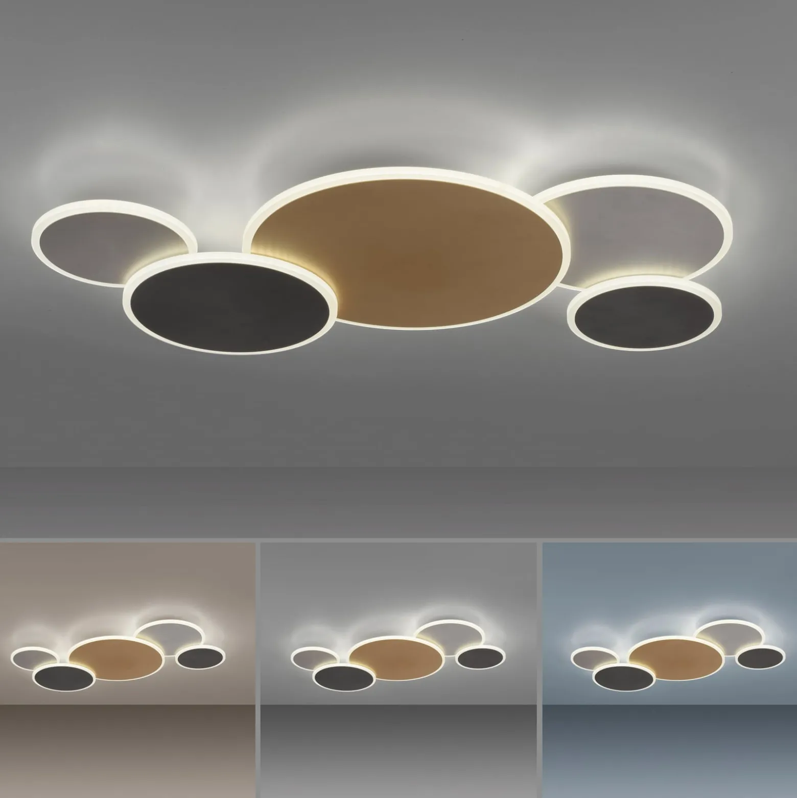 Paul Neuhaus Q-Piato -LED-kattovalo 5-lamppuinen