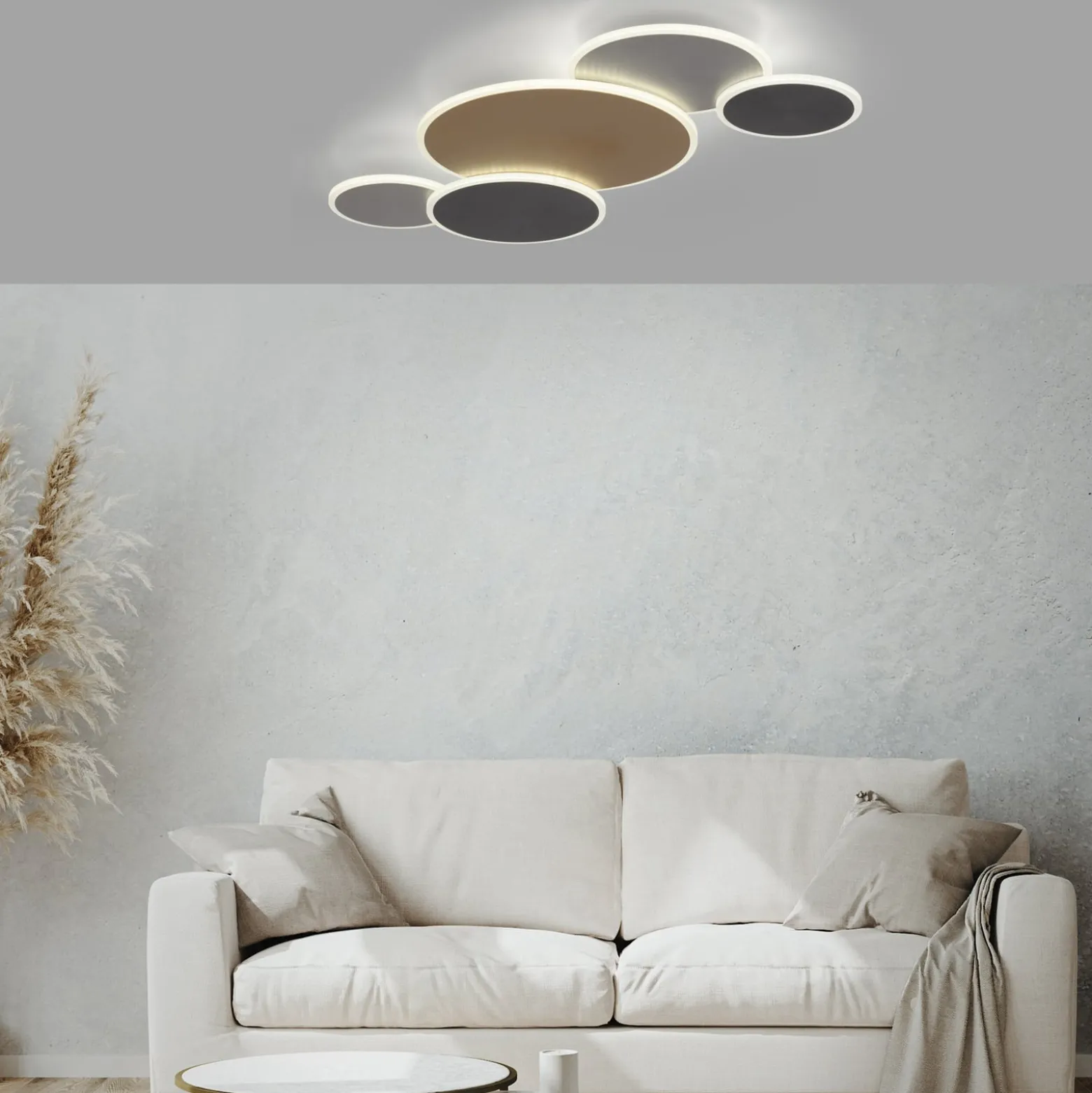 Paul Neuhaus Q-Piato -LED-kattovalo 5-lamppuinen