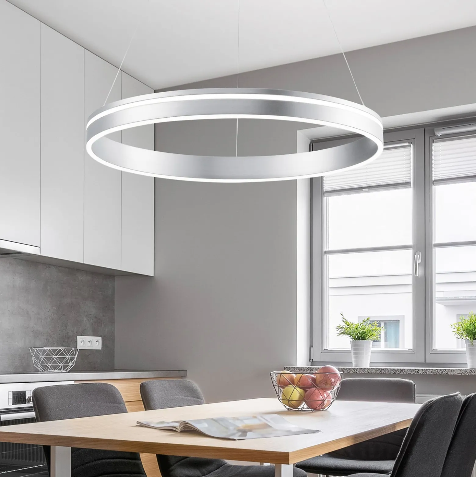 Paul Neuhaus Q-VITO LED-riippuvalaisin 59 cm teräs