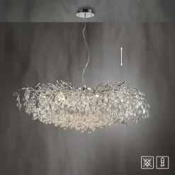 Paul Neuhaus Ricicle kattokruunu, kromi, pituus 120 cm